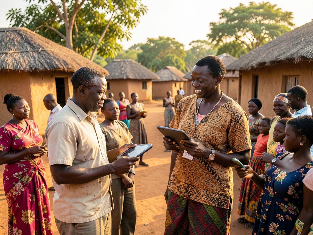 Lili-Tāṇre field researchers collecting survey data in a Ghanaian community